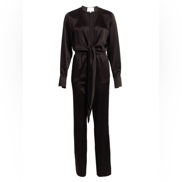 Carolina Ritzler Romy V Neck Black Tie Up Jumpsuit Romper France $1K - Picture 2 of 5